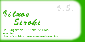 vilmos siroki business card